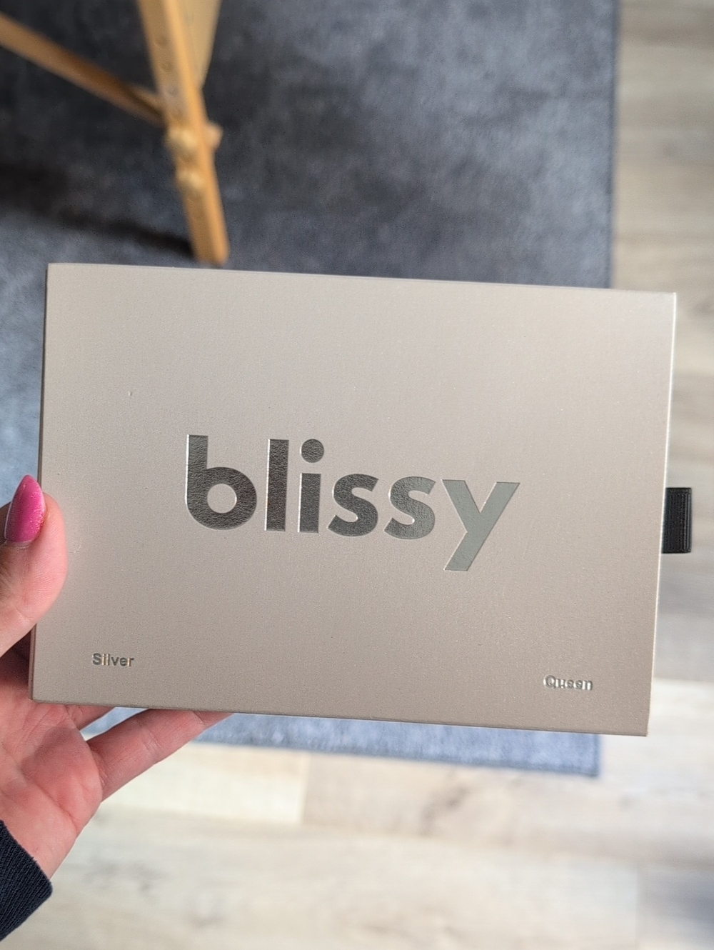 Blissy Silk Pillowcase NIB Silver - Queen Size